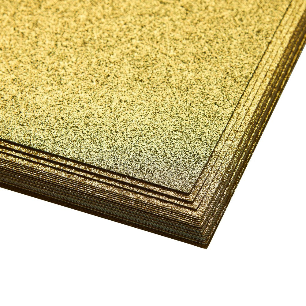 24 Sheets Glitter Gold Paper for Crafts, Wedding Invitations, Card Making, Scrapbook, Single Sided (8.5 X 11 In)