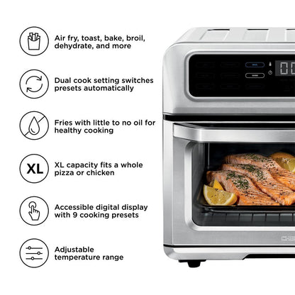 Toast-Air Dual-Function Air Fryer + Toaster Oven, Stainless Steel, 20 Liter