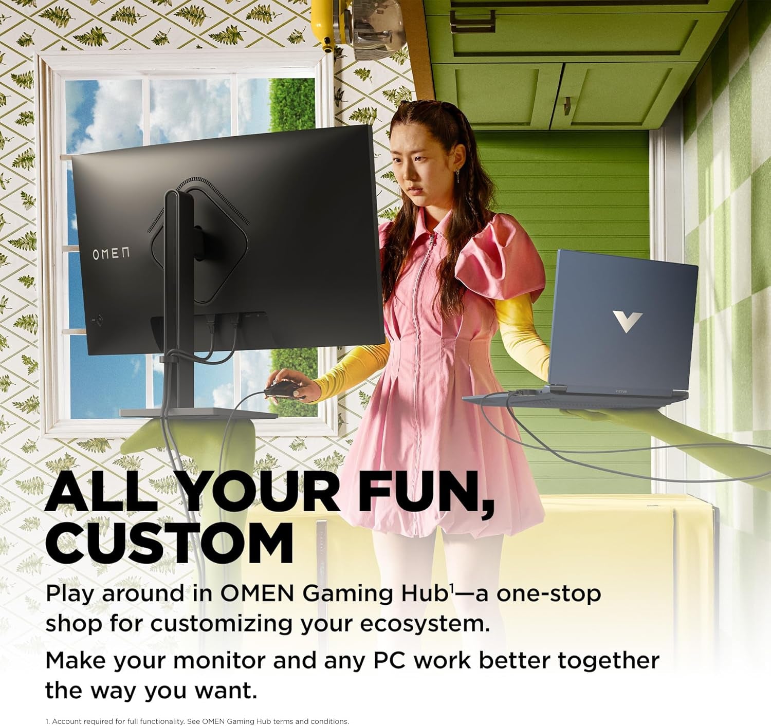 HP OMEN 32C QHD 165Hz Curved Gaming Monitor, QHD Display (2560 X 1440), VA Panel, 99% Srgb, 90% DCI-P3, 16:9, AMD Freesync Premium Technology, 32C (2023)