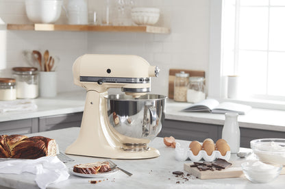 Artisan Series 5-Quart Tilt-Head Stand Mixer, Almond Cream with Flat Beater, Dough Hook, Whip