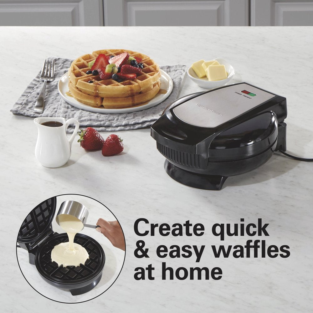 Belgian Waffle Maker with Easy to Clean Non-Stick Plates, Black 26072
