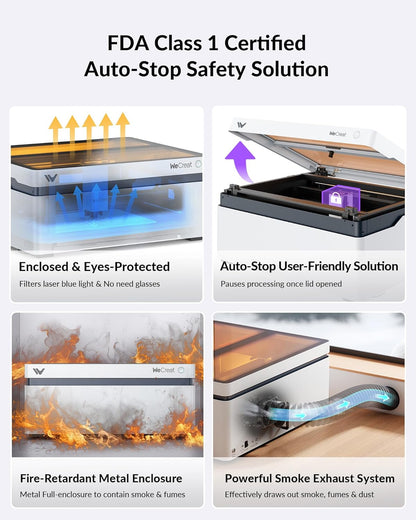 Vision 20W Desktop Laser Engraver, Auto-Lifting for 5.5" Material, Smart Camera for Easiest Positioning, 600Mm/S Speed, Laser Engraving Machine for Tumblers Wood Acrylic DIY Craft Gifts Making