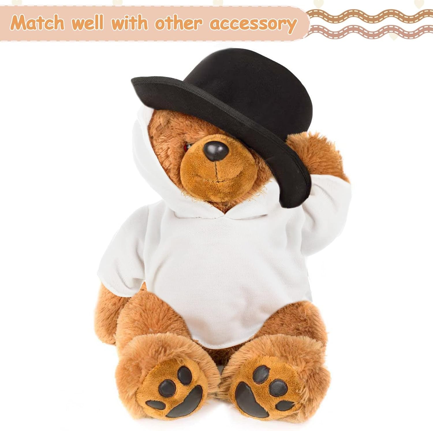 3 Pcs Sublimation Shirt Fit 14-18 Inch Stuffed Bear Blank Stuffed Bear Clothes Plush Bear T Shirts for DIY Make Unique Stuffed Doll Clothes
