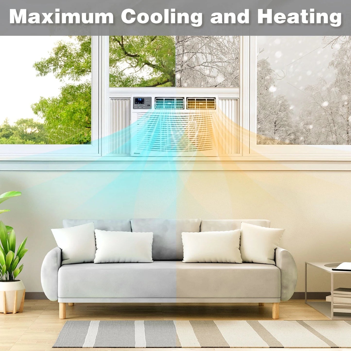 18000 BTU Window Air Conditioner with Heat, Window AC Unit & Heater Combo with APP & Voice Smart Control, Timer Function & Easy Installation Kit, Work with Alexa/Google Assistant, 208/230V