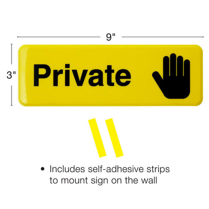 Private Sign 9"X3" Easy to Mount (3 Pack Yellow) - EGP-HD-0261-A
