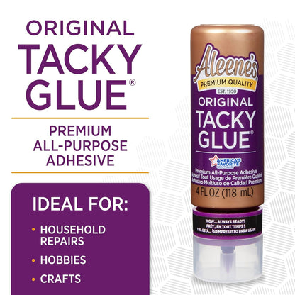 Aleene'S Orignial Tacky Glue for Crafts in Always Ready Bottle, Nontoxic, Dries Clear, 4 Fl Oz