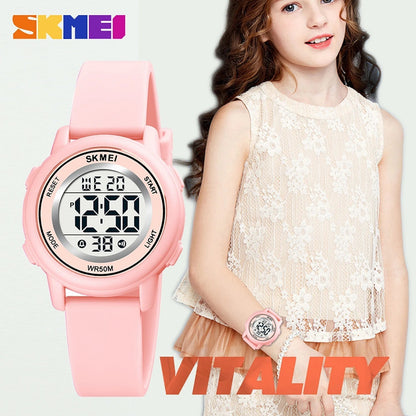 Kids Digital Watch, 50M Waterproof Sport Watch for Kids Girls Boys, Multifunction Luminous Watches Birthday Christmas Gifts for Children 5-7-10-12-Year-Old, Pink