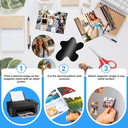 28 Pcs Printable Magnetic Sheets 8.5X11 Inches Matte Magnet Paper Sheet Non Adhesive Magnetic Paper for Inkjet Printers, Flexible Magnet Photos for DIY Crafts