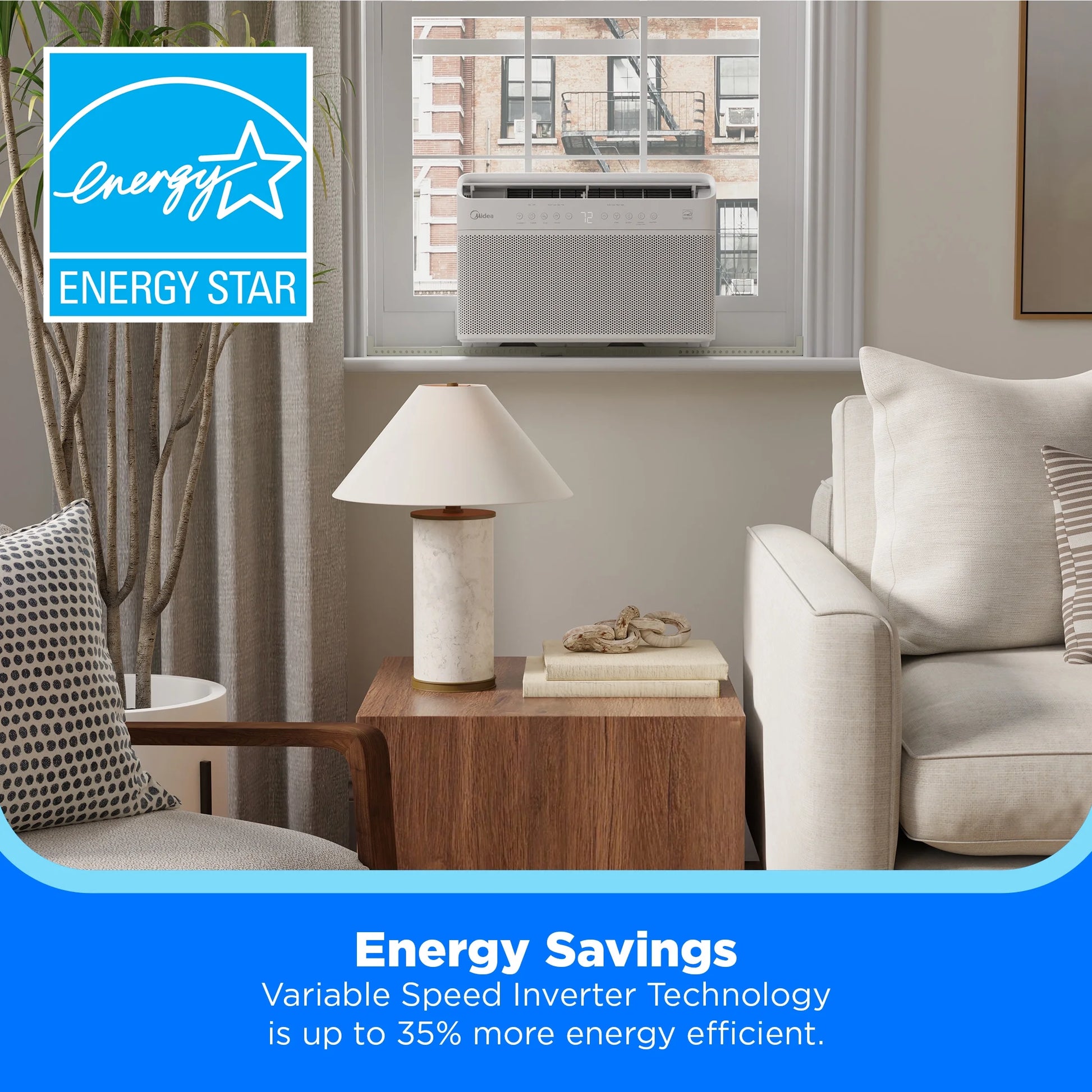 8,000 BTU Smart Inverter U-Shaped Window Air Conditioner, MAW08W1QWT-T, Updated