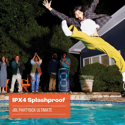 Partybox Ultimate - Massive Party Speaker with Powerful Sound, Multi-Dimensional Lightshow, and Splashproof Design. - Black