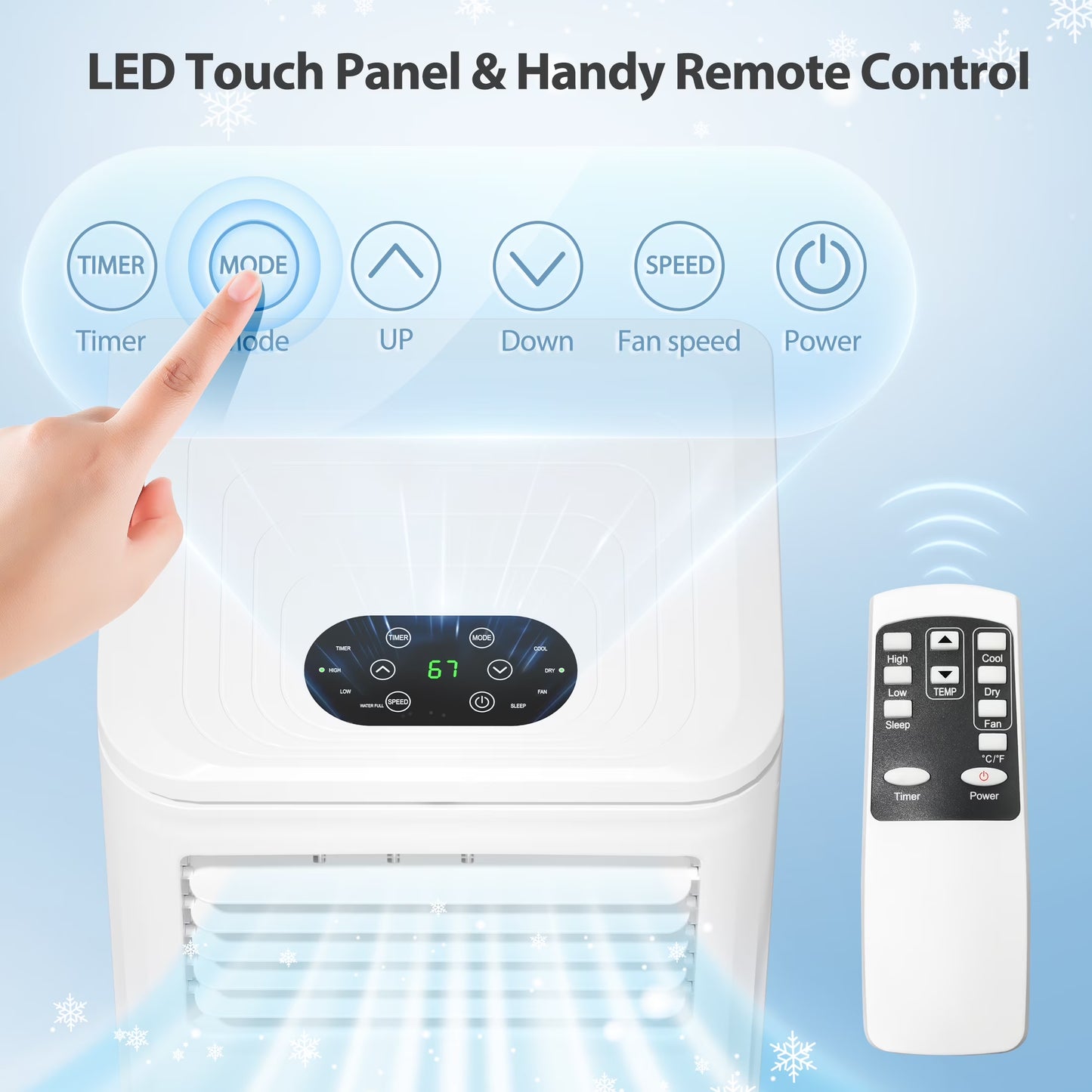 Portable Air Conditioner 10000BTU Ashrae ( 6000BTU) Indoor Room AC Unit Dehumidifier Window Kit Remote Control Easy&Efficient Bedroom