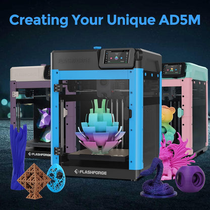 FLASHFORGE Adventurer 5M 3D Printer,600Mm/S Max High-Speed FDM 3D Printers with Fully Auto Leveling, 280°C Direct Extruder with Quick Detachable Nozzle, Effective Cooling, Core XY Structure