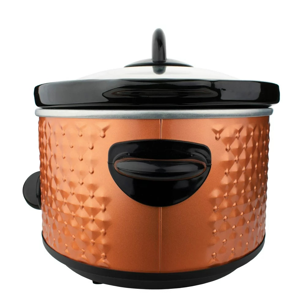 SC-136C 3.5-Quart Diamond-Pattern Slow Cooker, Brown