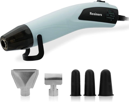 Heat Gun for Resin, 350W Fast Heating Dual Temp Heat Gun (482°F~662°F) with 3 Nozzles & 3 Silicone Covers, 4.9Ft Long Heat Gun for Bubble Remove,Vinyl Shrink Wrap,Candle Making,Epoxy Resin