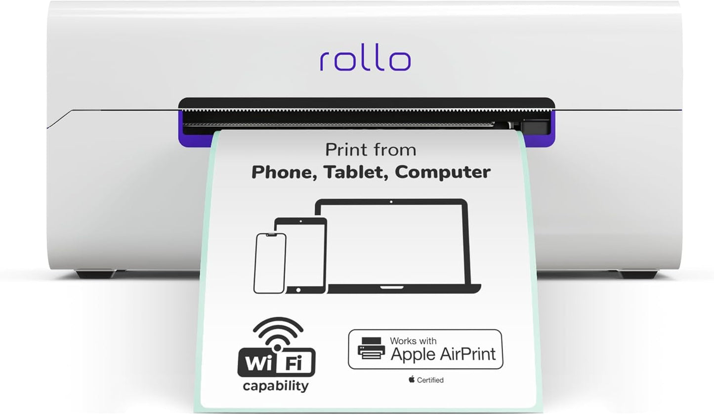 Rollo Wireless Shipping Label Printer - Wi-Fi Thermal Label Printer 4X6 for Shipping Packages - Airprint from Iphone, Ipad, Mac - Supports Windows, Chromebook, Android, Linux