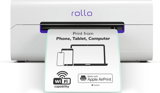 Rollo Wireless Shipping Label Printer - Wi-Fi Thermal Label Printer 4X6 for Shipping Packages - Airprint from Iphone, Ipad, Mac - Supports Windows, Chromebook, Android, Linux