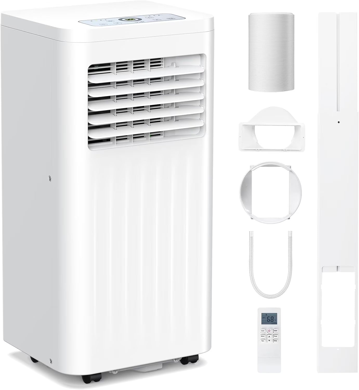 Portable Air Conditioners,8000 BTU,4 in 1 Portable AC Unit with Window Kits, Fan & Dehumidifier Modes,Cools up to 350 Sq.Ft,Led Display/Remote Control,24H Timer for Living Room,Bedroom