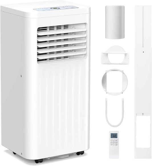 Portable Air Conditioners,8000 BTU,4 in 1 Portable AC Unit with Window Kits, Fan & Dehumidifier Modes,Cools up to 350 Sq.Ft,Led Display/Remote Control,24H Timer for Living Room,Bedroom