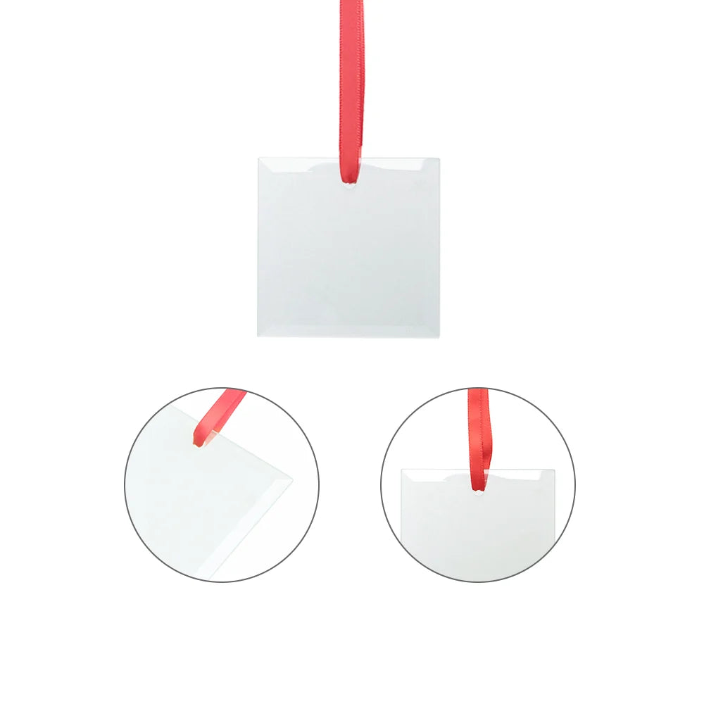 Sublimation Blanks Ornament Glass Frosted 3" Square 24 PCS