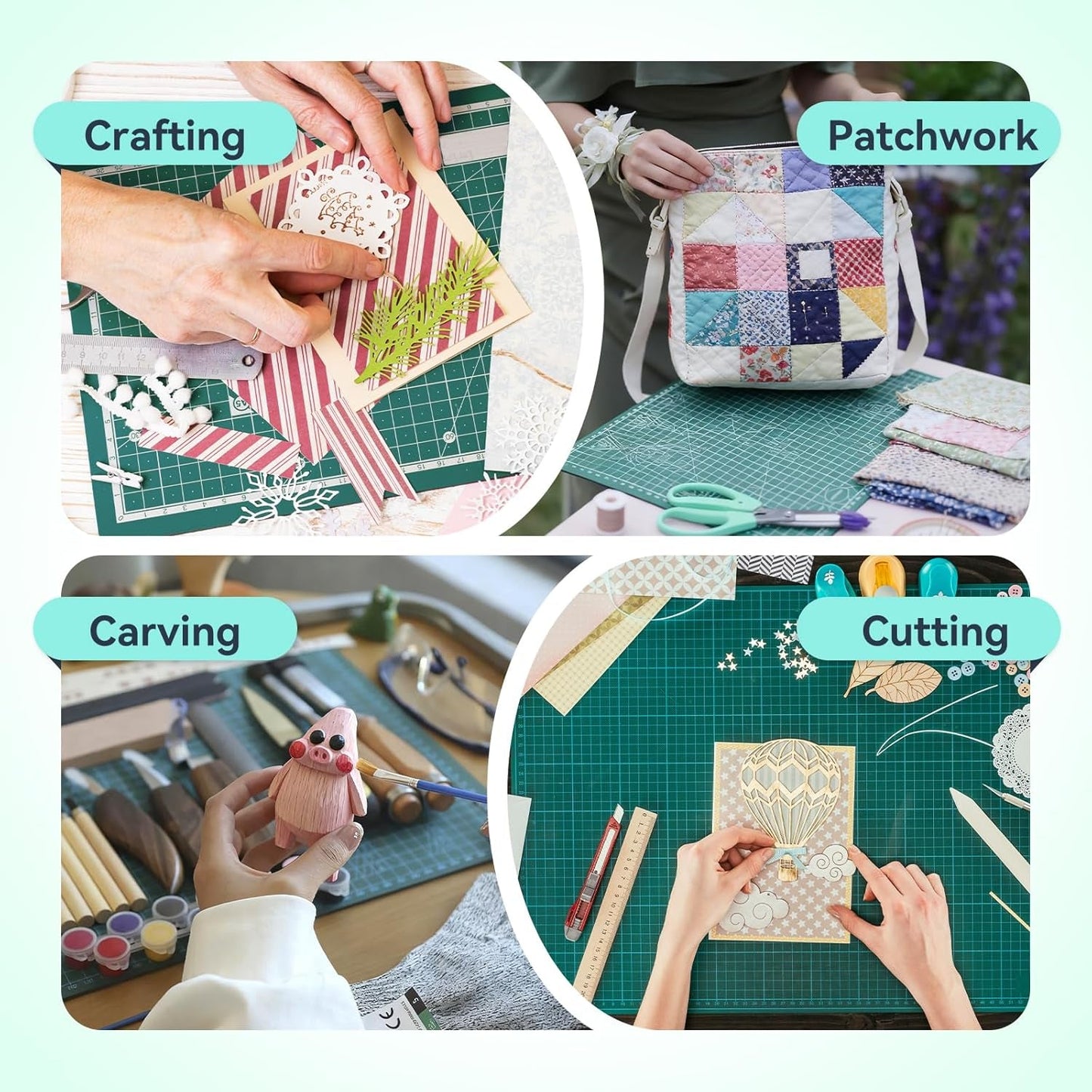 HTVRONT Cutting Mat, 6 Pcs Cutting Mat 12X12 & 5 Packs Self Healing Mat- 12" X 18”