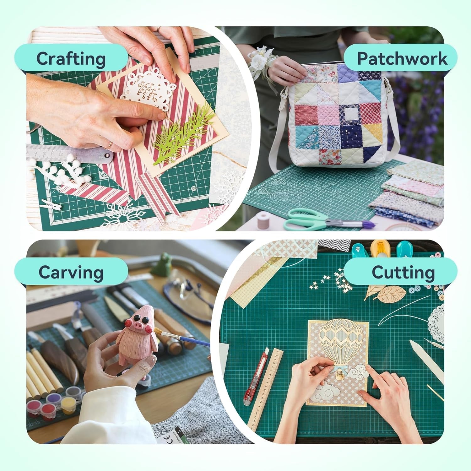 HTVRONT Cutting Mat, 6 Pcs Cutting Mat 12X12 & 5 Packs Self Healing Mat- 12" X 18”