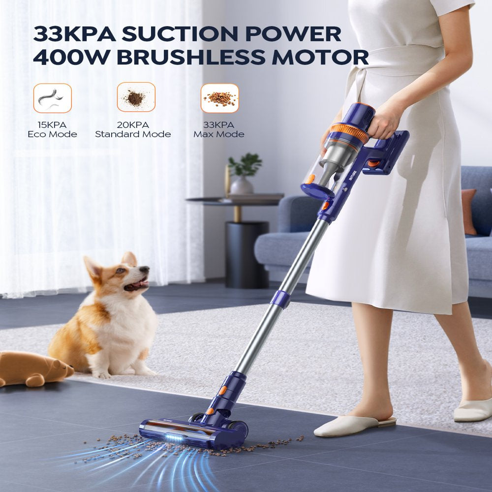 Cordless Vacuum Cleaner with Stick Lightweight Vacuum Cleaner for Carpet Floor Pet Hair