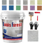 Epoxy Coloured Sand Floor Paint Coating Kit, Self Leveling Epoxy Floor Paint, High Gloss Marble Effect Coating for Garage, Outdoor, Waterproof, Non-Slip (2Kg, Medium Gray)
