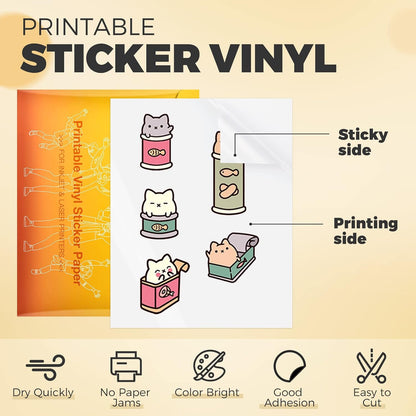 Textured Metallic Permanent Vinyl 12" X 6FT & 100 Sheets Printable Vinyl Sticker Paper