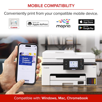 Canon Megatank MAXIFY GX2020 All-In-One Wireless Color Printer - Print, Copy, Scan with Duplex Printing - Refillable Tank System, Compact Desktop Design - Wireless Print Scan Copy for Home & Office