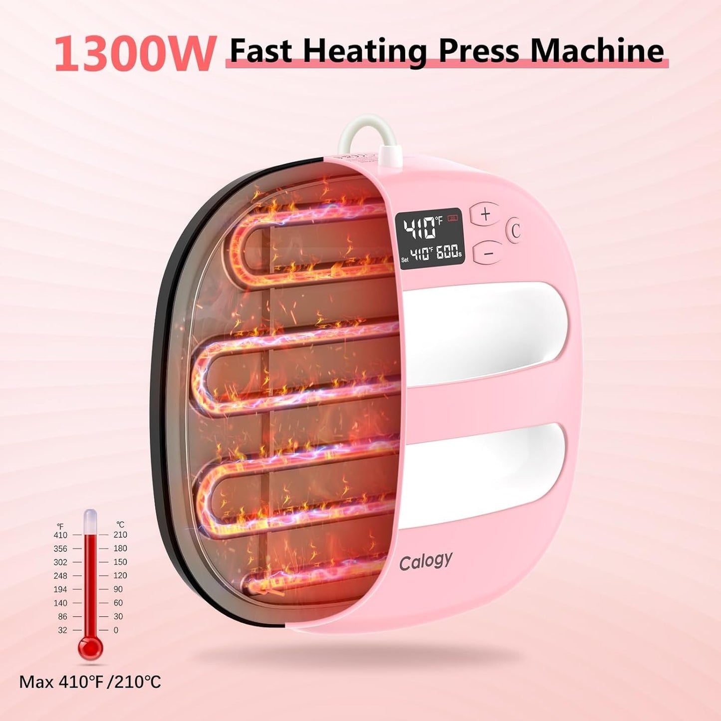 Calogy 10 * 10 Inches Heat Press Machine and 15 * 15 Inches Heat Press Mat Kit