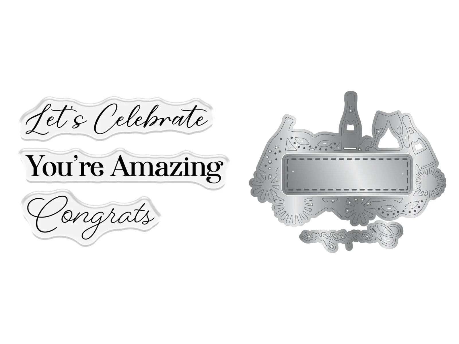 Crafter'S Companion Stamp & Die - Champagne Celebration