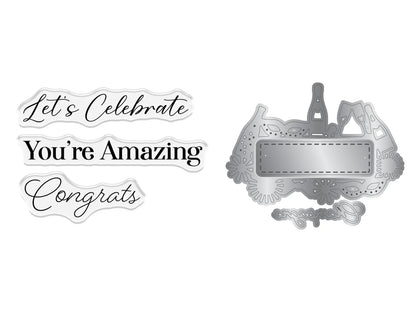 Crafter'S Companion Stamp & Die - Champagne Celebration