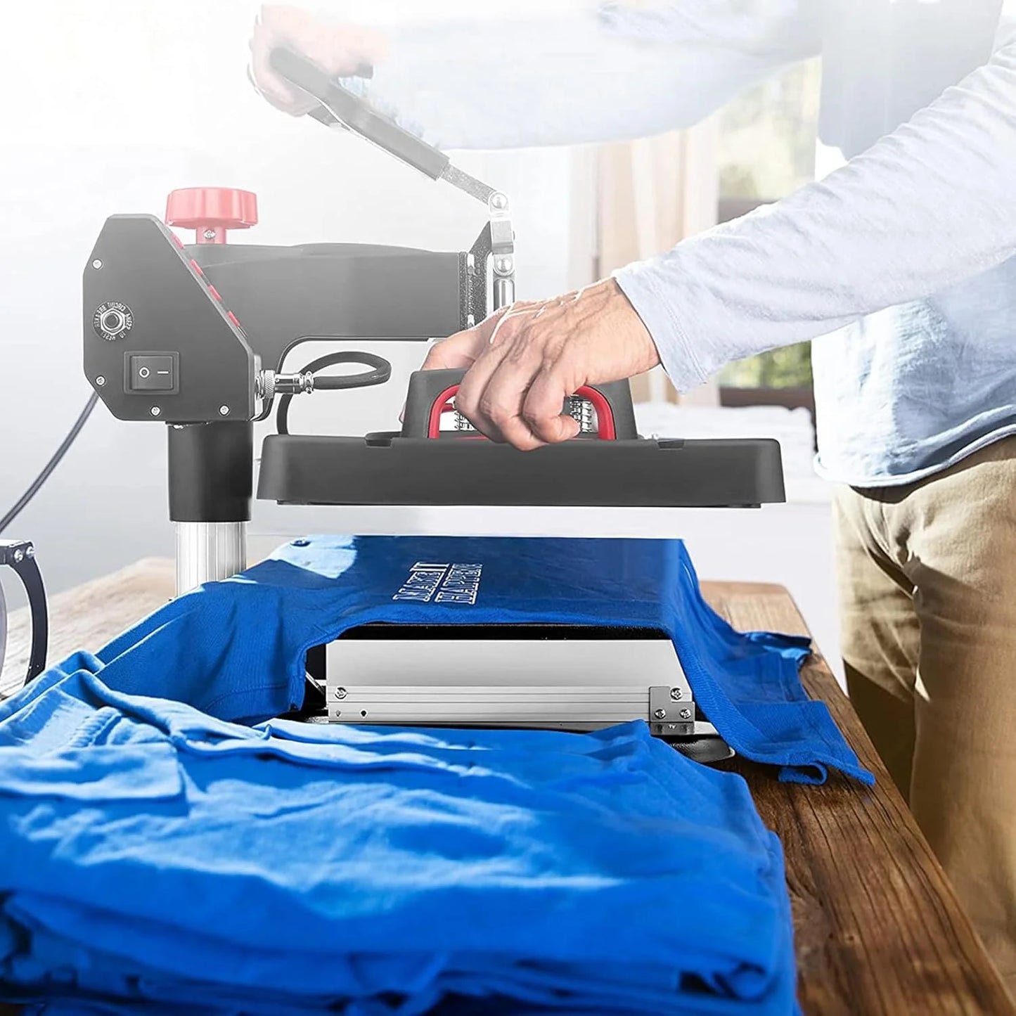 Adnoom 8 in 1 Heat Press Machine 15"X12" with LCD Control Panel, Full 360°Swing Away Heat Press Machine with Multi-Spring Pressure Knob, Sublimation Vinyl Digital Heat Press for Tshirt,Cap,Mug