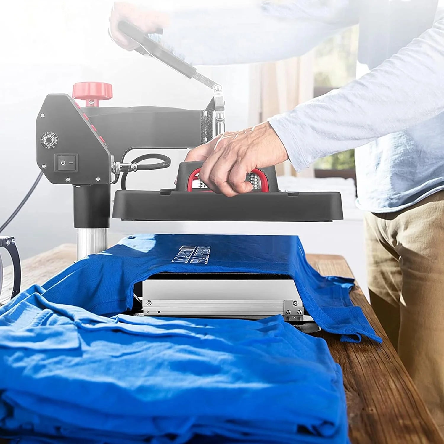 Adnoom 8 in 1 Heat Press Machine 15"X12" with LCD Control Panel, Full 360°Swing Away Heat Press Machine with Multi-Spring Pressure Knob, Sublimation Vinyl Digital Heat Press for Tshirt,Cap,Mug