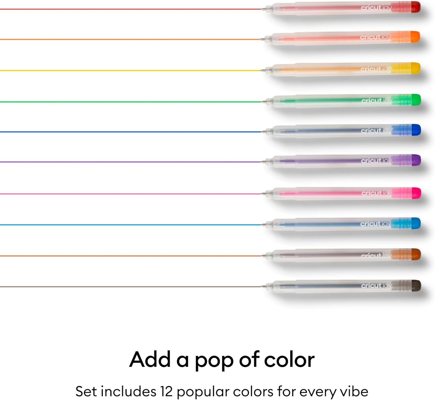 Cricut Joy™ Glitter Gel Pen 0.8 Mm, Rainbow Sampler (12 Ct)