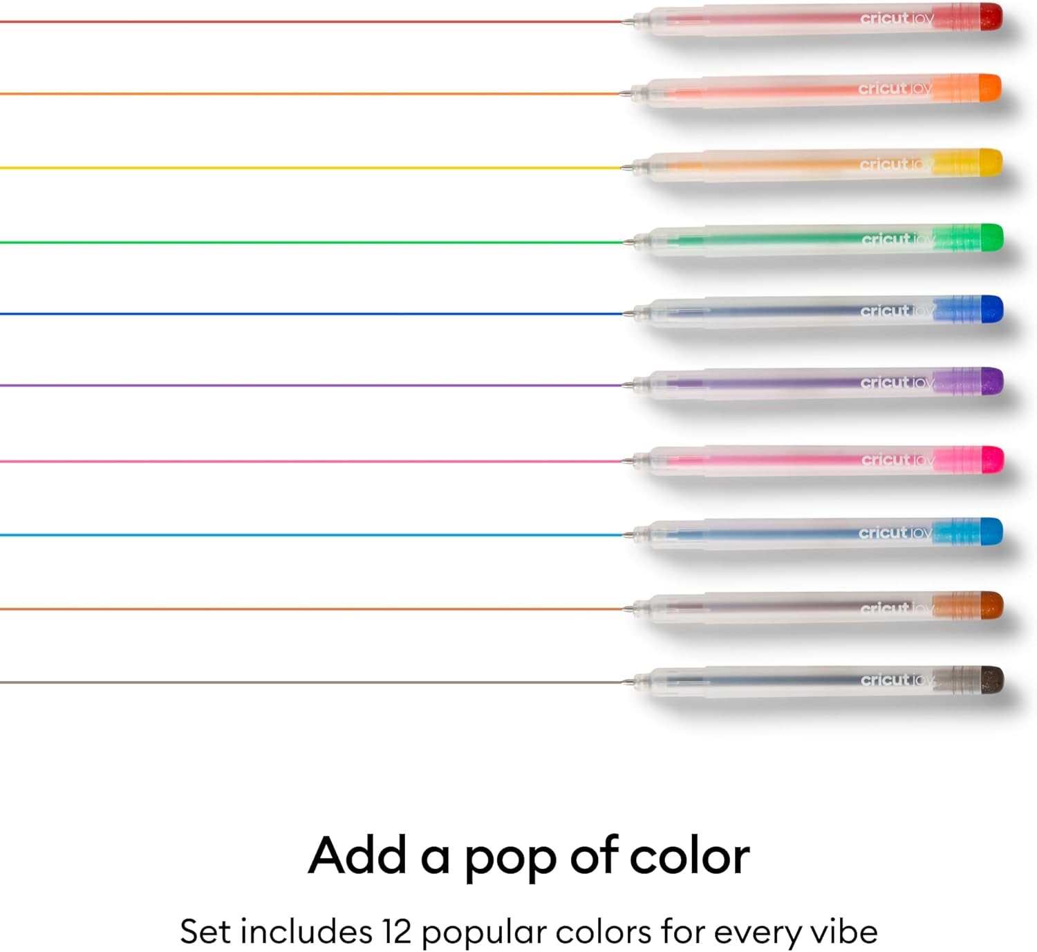 Cricut Joy™ Glitter Gel Pen 0.8 Mm, Rainbow Sampler (12 Ct)