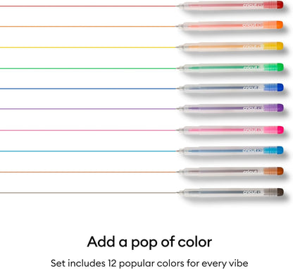 Cricut Joy™ Glitter Gel Pen 0.8 Mm, Rainbow Sampler (12 Ct)