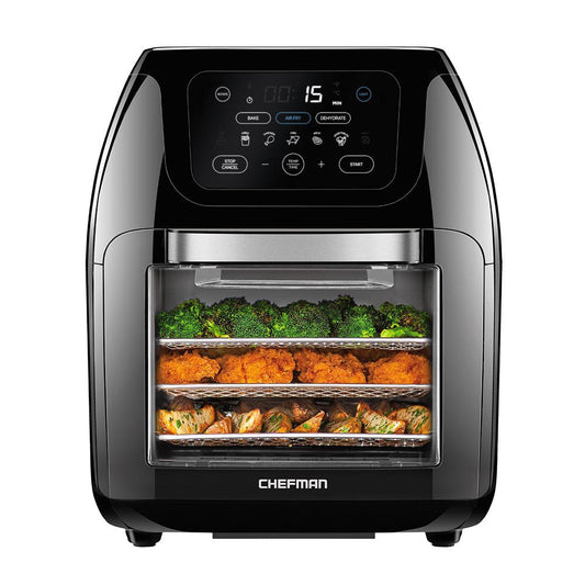 Multifunctional Digital Air Fryer+ Rotisserie, Fry, Roast & Bake, 17 Presets, XL 10L, Black