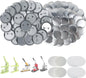 200 Sets 2.25 Inch Button Maker Supplies, 58Mm Button Supplies Parts Badge Part, Buttons Making Supplies, Includes Metal Pin Back Cover, Metal Shells, Blank Paper&Clear Film