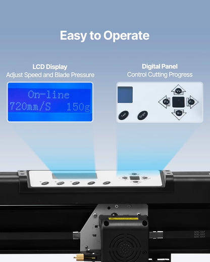 VEVOR Vinyl Cutter, Vinyl Printer, 720Mm, 28", Plotter, U‑Disk Machine Sign Making Aluminum 37.8 X 13 X 16.5 In