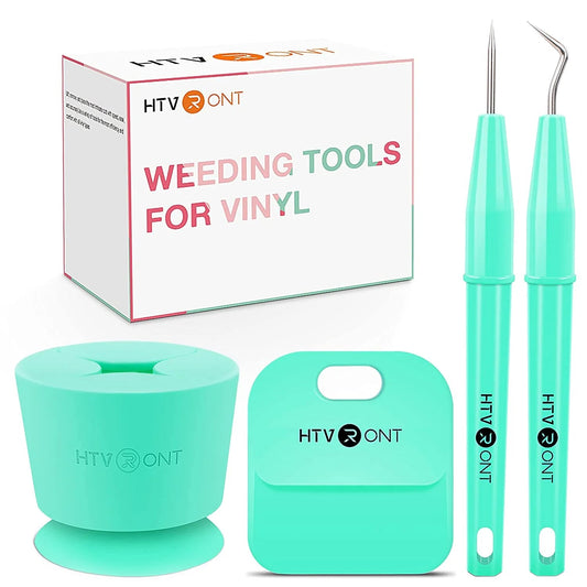 HTVRONT 4Pcs Vinyl Weeding Tools Set for Vinyl, with Hook Weeder,Piecing Tool Vinyl,Weeding Scrap Collector,Scraper