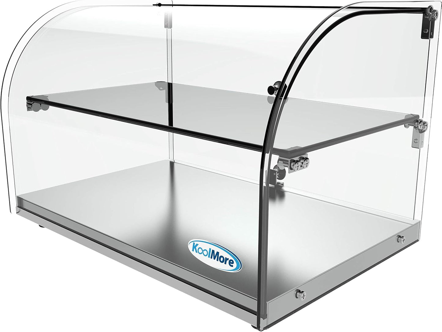 Koolmore - DC-2C 22" Commercial Countertop Bakery Display Case with Front Curved Glass and Rear Door - 1.5 Cu. Ft.
