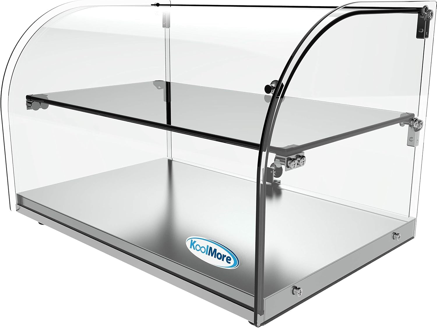Koolmore - DC-2C 22" Commercial Countertop Bakery Display Case with Front Curved Glass and Rear Door - 1.5 Cu. Ft.