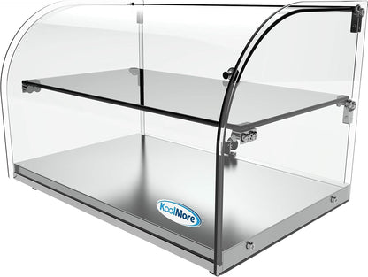 Koolmore - DC-2C 22" Commercial Countertop Bakery Display Case with Front Curved Glass and Rear Door - 1.5 Cu. Ft.