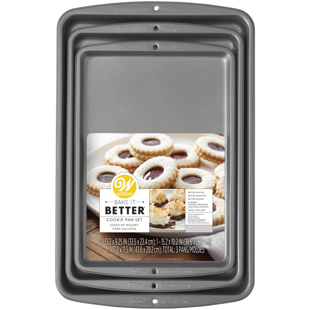 Bake It Better Steel Non-Stick Baking Pan Set, 3-Piece