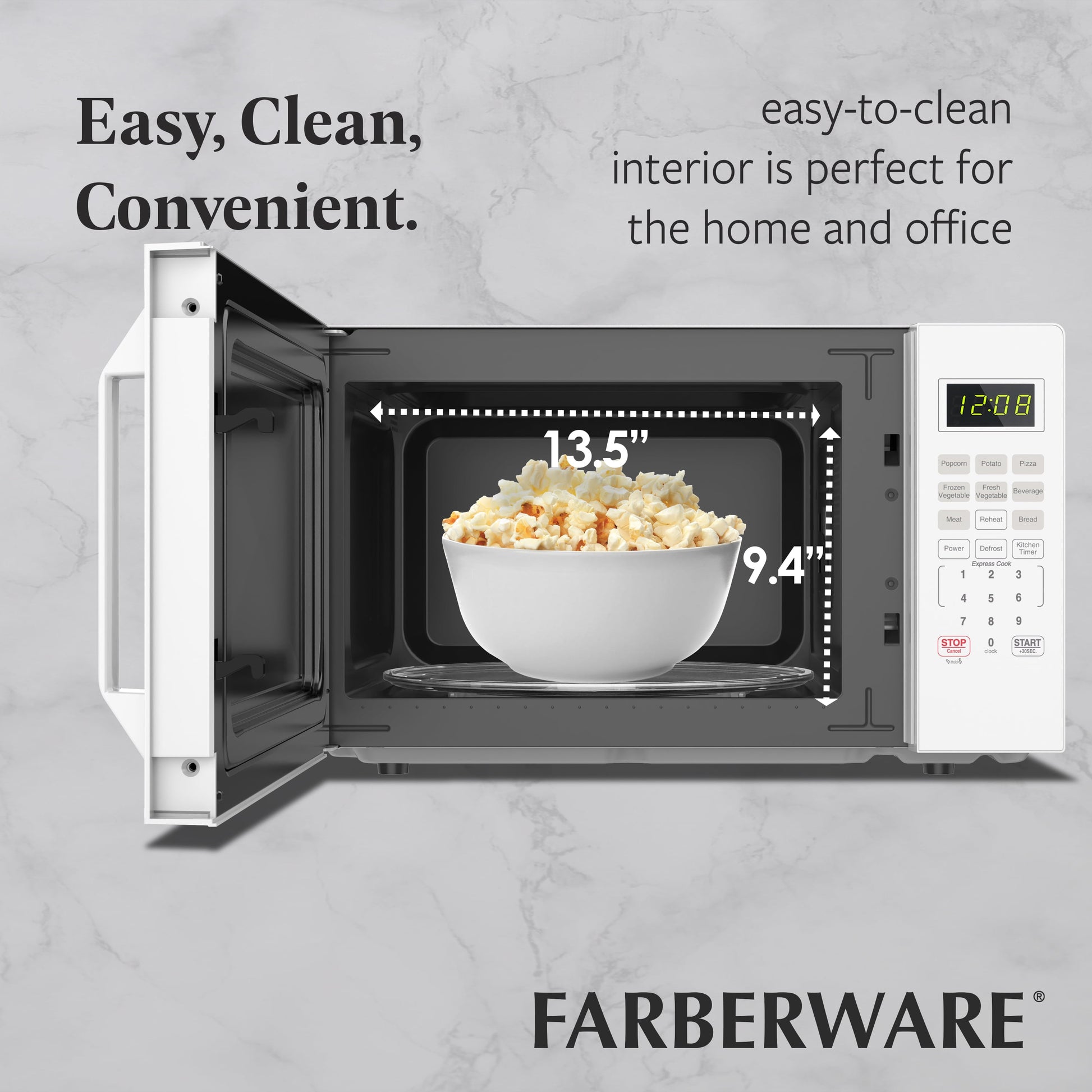1.1 Cu. Ft. 1000-Watt Compact Microwave Oven, White