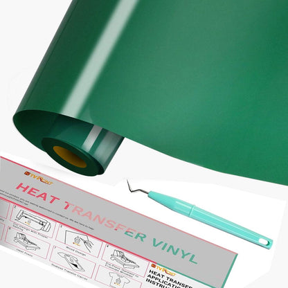 12" X 25FT Green HTV Vinyl Iron on Heat Transfer Vinyl for Cricut & All Cutter Machine