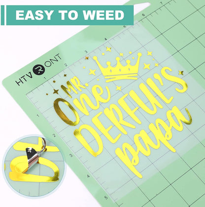 Silver & Gold Chrome Vinyl - 12" X 10FT Mirror Metallic Silver Vinyl - Easy to Weed & Transfer