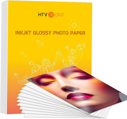 Glossy Photo Paper for Printer - 100 Sheets Inkjet Printer Paper for Chip Bag Paper, Instant Dry Glossy Photo Paper 8.5 X 11 180Gsm