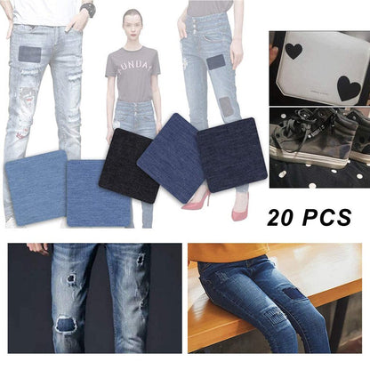 DIY 20 Pieces 3" by 4" with 4 Classic Colors Multi-Color Value Pack Fabric Iron-On Patches and Other Items